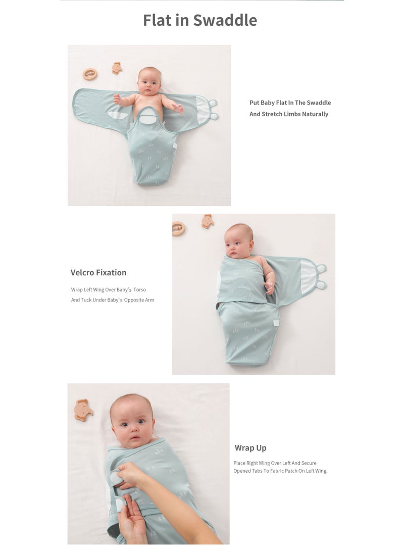 insular 3 Pack Baby Swaddle, 100% Cotton Newborn Swaddle Wrap, Adjustable Wearable Sleep Sack with Hook and Loop Fastener for Infant 0-4 Months, Soft Breathable Swaddling Blanket for Girls and Boys, Pink - Image 4